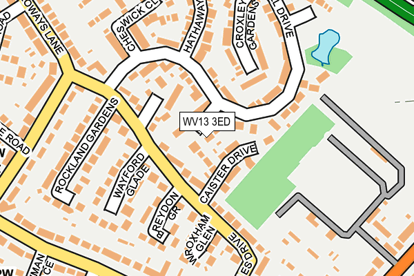 WV13 3ED map - OS OpenMap – Local (Ordnance Survey)