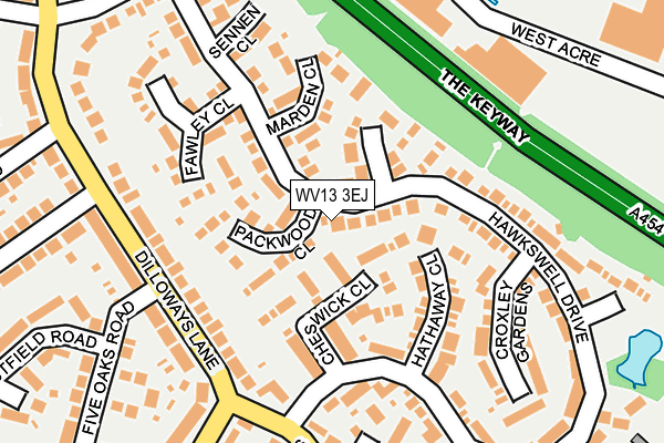 WV13 3EJ map - OS OpenMap – Local (Ordnance Survey)