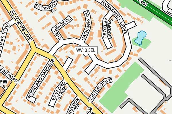 WV13 3EL map - OS OpenMap – Local (Ordnance Survey)