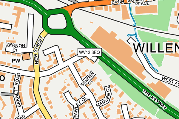 WV13 3EQ map - OS OpenMap – Local (Ordnance Survey)