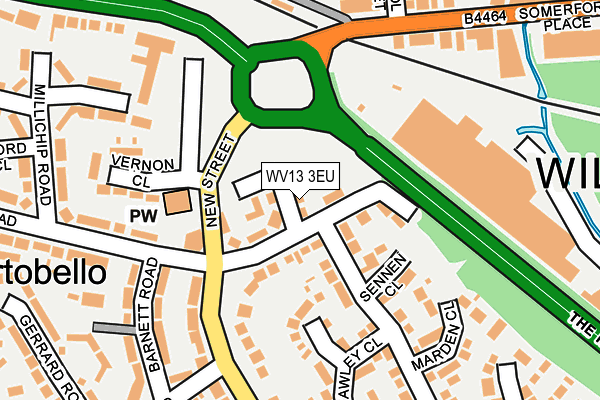WV13 3EU map - OS OpenMap – Local (Ordnance Survey)