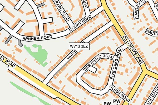 WV13 3EZ map - OS OpenMap – Local (Ordnance Survey)