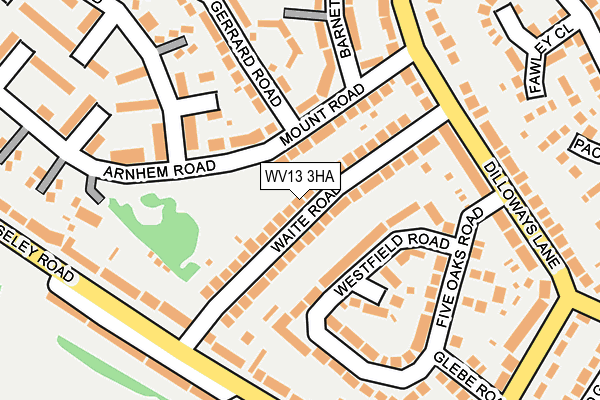 WV13 3HA map - OS OpenMap – Local (Ordnance Survey)