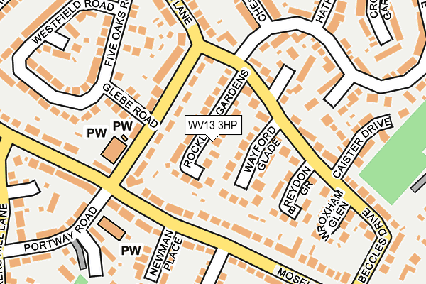 WV13 3HP map - OS OpenMap – Local (Ordnance Survey)