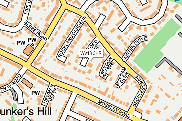 WV13 3HR map - OS OpenMap – Local (Ordnance Survey)