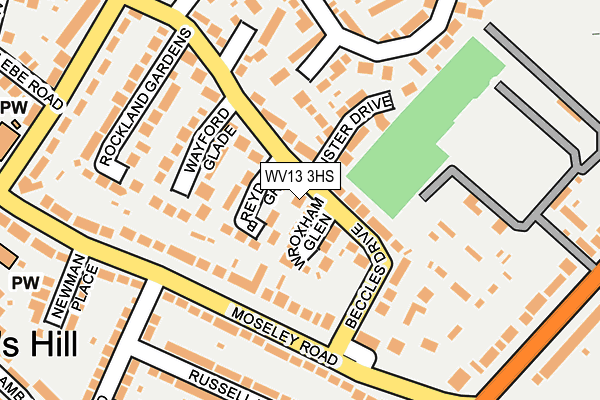 WV13 3HS map - OS OpenMap – Local (Ordnance Survey)