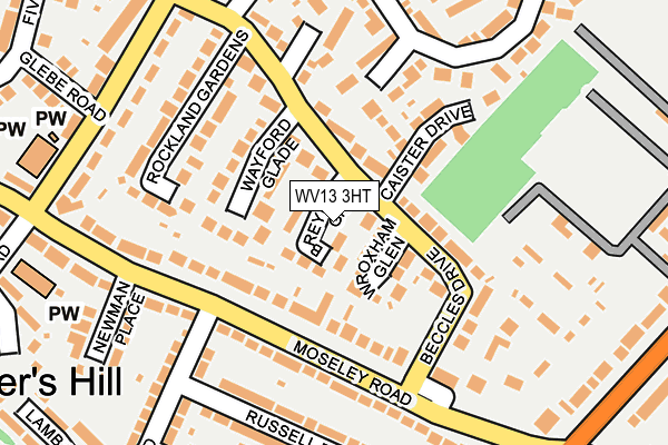 WV13 3HT map - OS OpenMap – Local (Ordnance Survey)