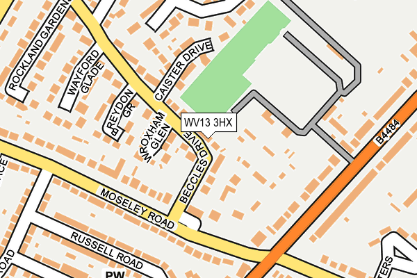 WV13 3HX map - OS OpenMap – Local (Ordnance Survey)