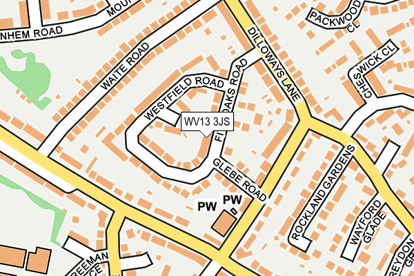 WV13 3JS map - OS OpenMap – Local (Ordnance Survey)