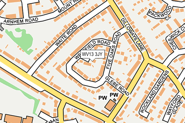 WV13 3JY map - OS OpenMap – Local (Ordnance Survey)