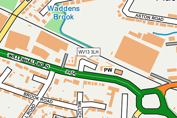 WV13 3LH map - OS OpenMap – Local (Ordnance Survey)