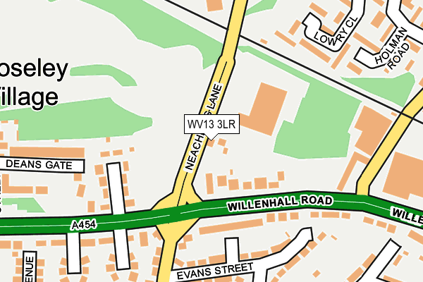 WV13 3LR map - OS OpenMap – Local (Ordnance Survey)