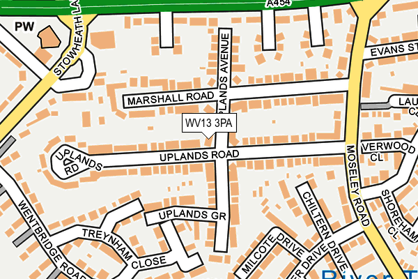 WV13 3PA map - OS OpenMap – Local (Ordnance Survey)