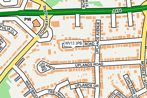 WV13 3PB map - OS OpenMap – Local (Ordnance Survey)