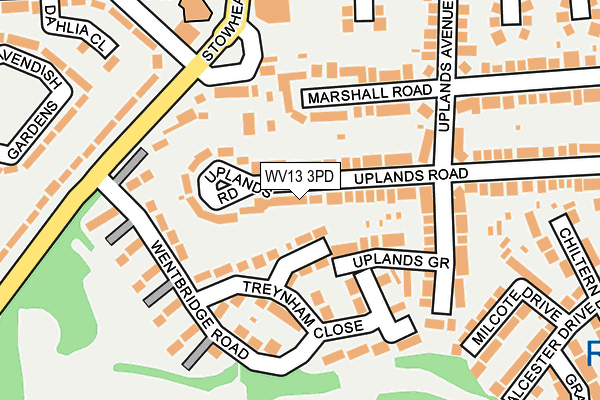 WV13 3PD map - OS OpenMap – Local (Ordnance Survey)