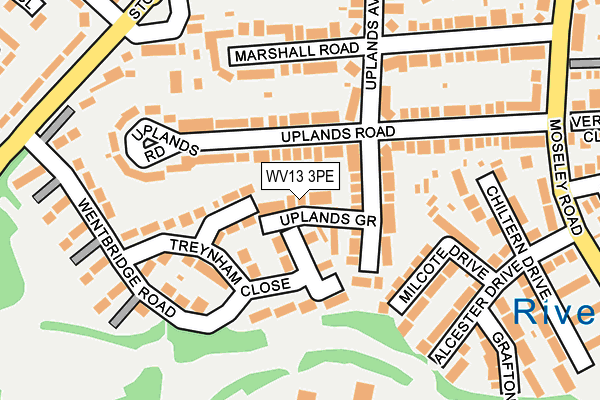 WV13 3PE map - OS OpenMap – Local (Ordnance Survey)