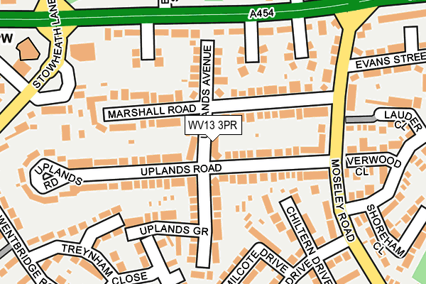 WV13 3PR map - OS OpenMap – Local (Ordnance Survey)