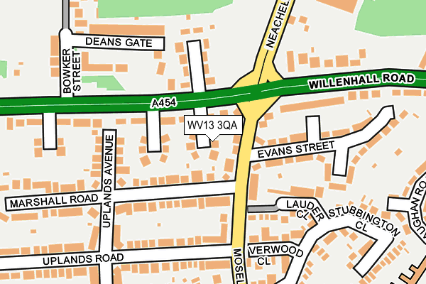 WV13 3QA map - OS OpenMap – Local (Ordnance Survey)