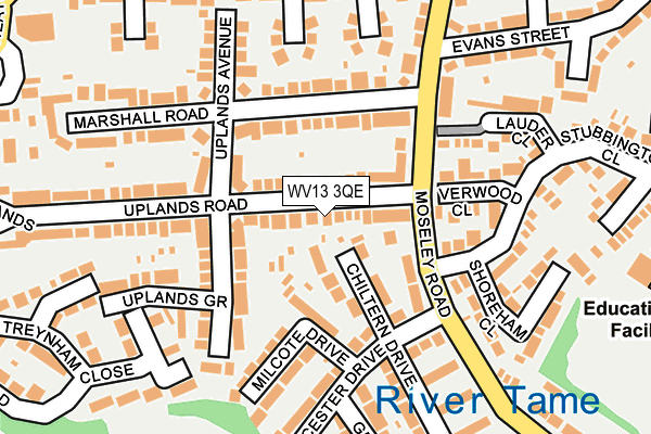 WV13 3QE map - OS OpenMap – Local (Ordnance Survey)