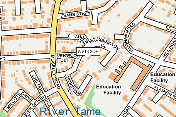 WV13 3QF map - OS OpenMap – Local (Ordnance Survey)