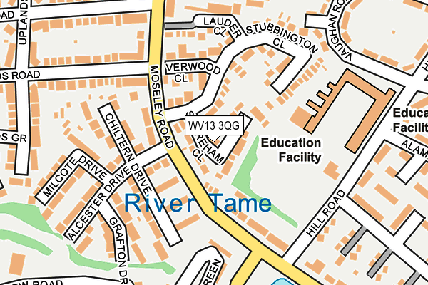 WV13 3QG map - OS OpenMap – Local (Ordnance Survey)