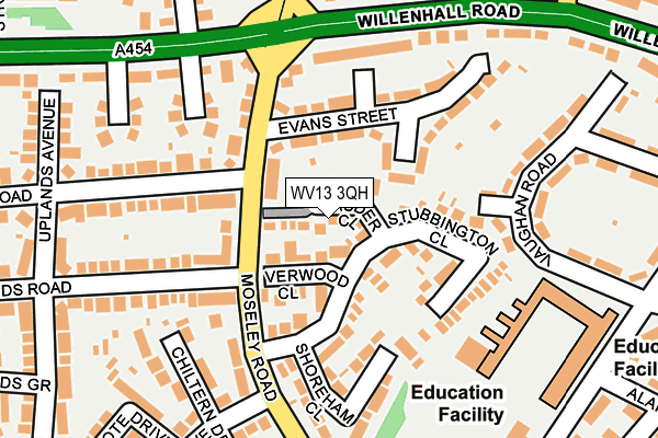WV13 3QH map - OS OpenMap – Local (Ordnance Survey)