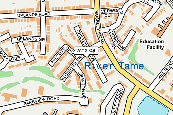 WV13 3QL map - OS OpenMap – Local (Ordnance Survey)