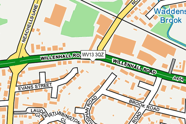 WV13 3QZ map - OS OpenMap – Local (Ordnance Survey)