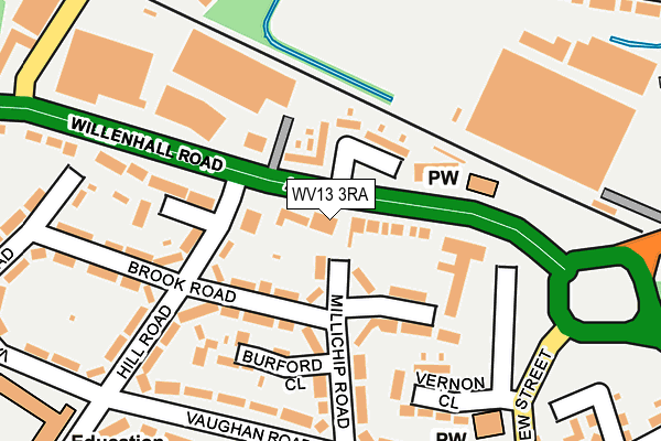 WV13 3RA map - OS OpenMap – Local (Ordnance Survey)