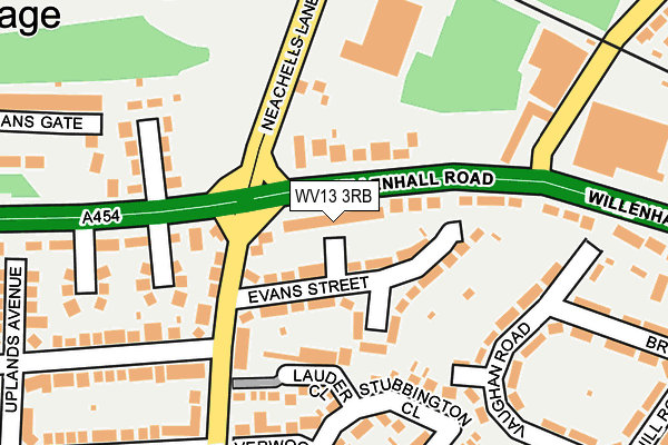 WV13 3RB map - OS OpenMap – Local (Ordnance Survey)