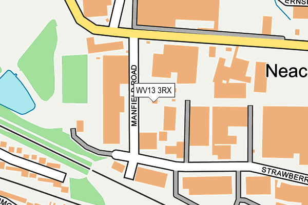 WV13 3RX map - OS OpenMap – Local (Ordnance Survey)