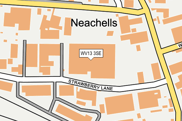 WV13 3SE map - OS OpenMap – Local (Ordnance Survey)