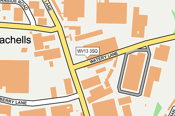 WV13 3SQ map - OS OpenMap – Local (Ordnance Survey)