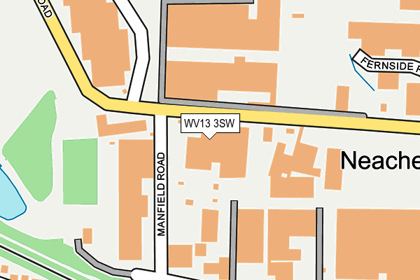 WV13 3SW map - OS OpenMap – Local (Ordnance Survey)