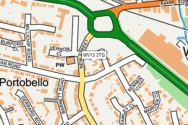 WV13 3TG map - OS OpenMap – Local (Ordnance Survey)