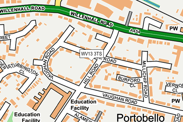 WV13 3TS map - OS OpenMap – Local (Ordnance Survey)