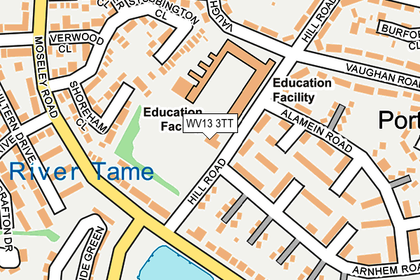 WV13 3TT map - OS OpenMap – Local (Ordnance Survey)