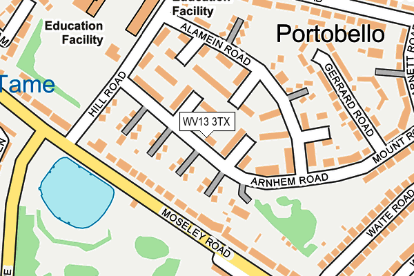 WV13 3TX map - OS OpenMap – Local (Ordnance Survey)