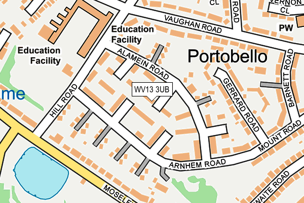 WV13 3UB map - OS OpenMap – Local (Ordnance Survey)