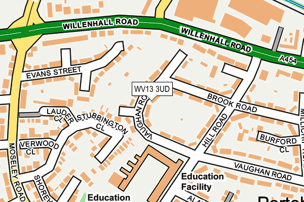 WV13 3UD map - OS OpenMap – Local (Ordnance Survey)