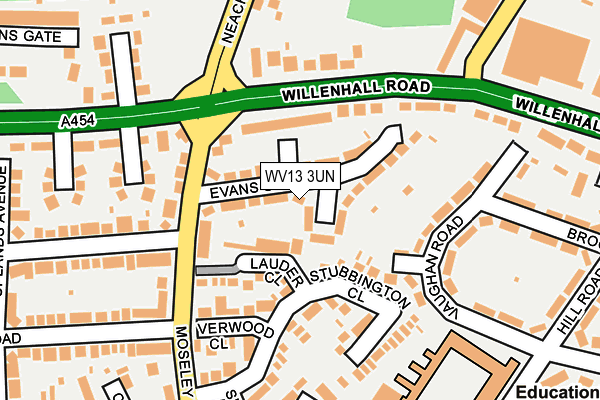 WV13 3UN map - OS OpenMap – Local (Ordnance Survey)