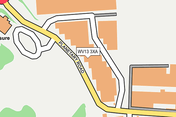 WV13 3XA map - OS OpenMap – Local (Ordnance Survey)