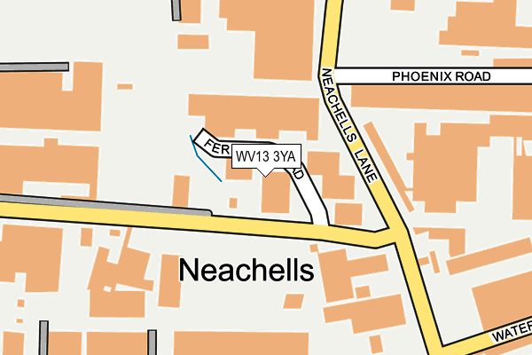 WV13 3YA map - OS OpenMap – Local (Ordnance Survey)