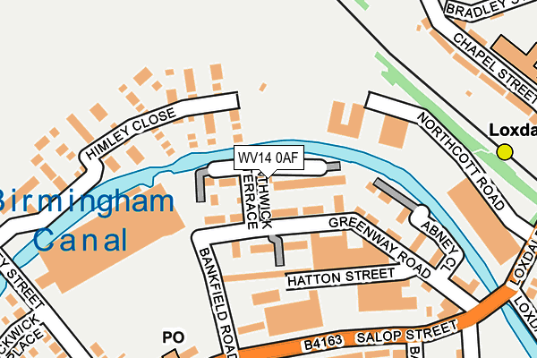 WV14 0AF map - OS OpenMap – Local (Ordnance Survey)