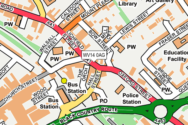 WV14 0AG map - OS OpenMap – Local (Ordnance Survey)