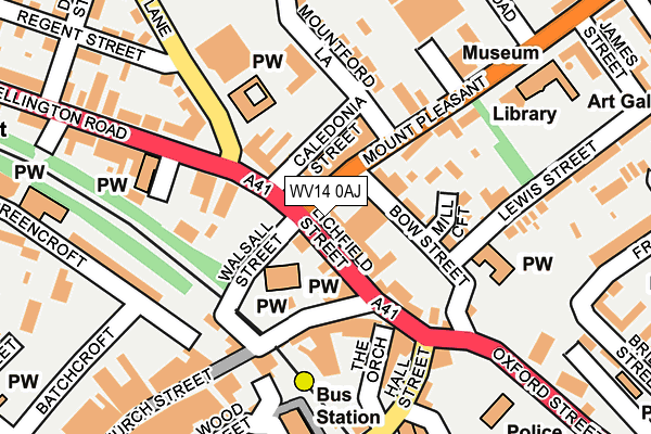 WV14 0AJ map - OS OpenMap – Local (Ordnance Survey)