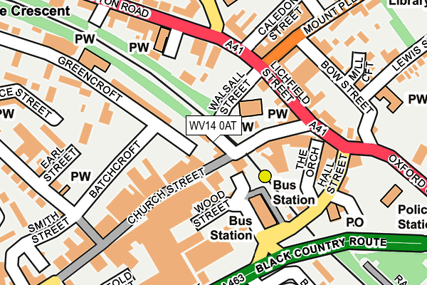 WV14 0AT map - OS OpenMap – Local (Ordnance Survey)