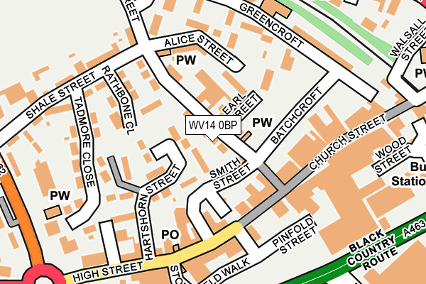 WV14 0BP map - OS OpenMap – Local (Ordnance Survey)
