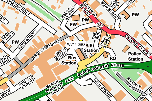 WV14 0BQ map - OS OpenMap – Local (Ordnance Survey)