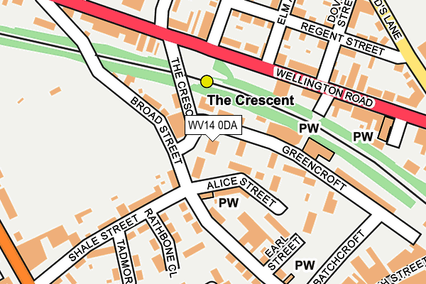 WV14 0DA map - OS OpenMap – Local (Ordnance Survey)